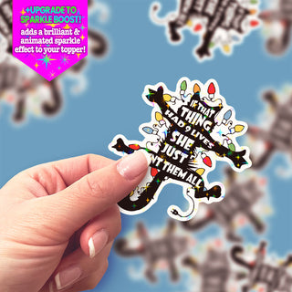 Christmas Cat Chaos Topper Sticker