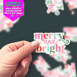 Merry and Bright Rainbow Sticker