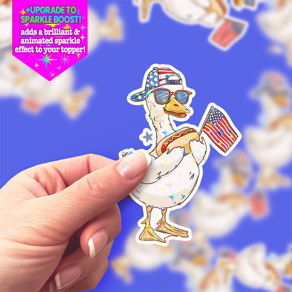 Hotdog Goose Picnic Party Sticker - Make it Sparkle - Topperswap