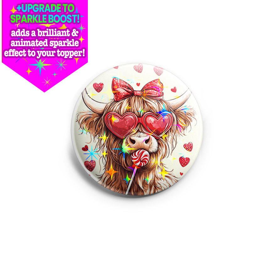 Sweetheart Highland Cow Topper - - Topperswap
