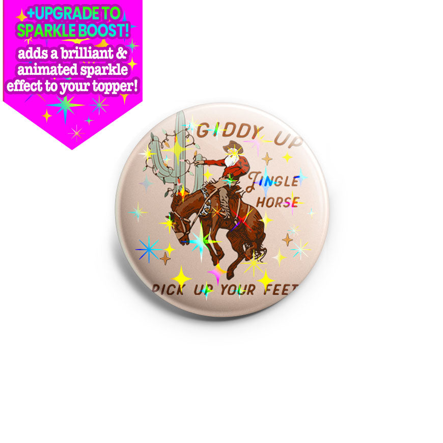 Giddy Up Christmas Cowboy Topper - - Topperswap