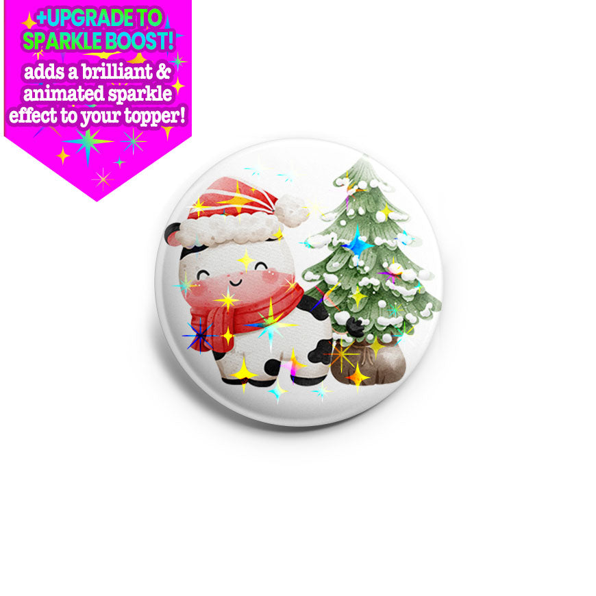 Cozy Christmas Cow Topper - Make it Sparkle! - Topperswap