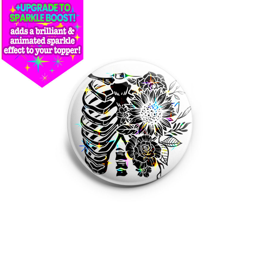 Floral Rib Cage X-Ray - White Edition Topper - Make it Sparkle - Topperswap