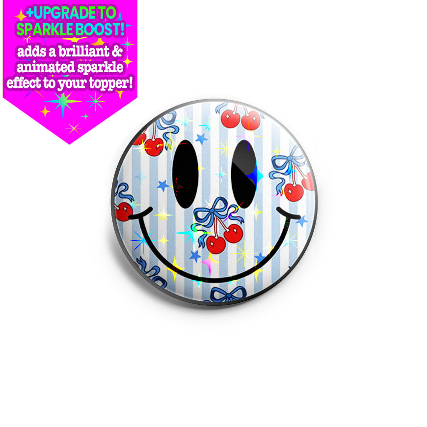 Cherry Bomb Smiley Topper - Make it Sparkle - Topperswap
