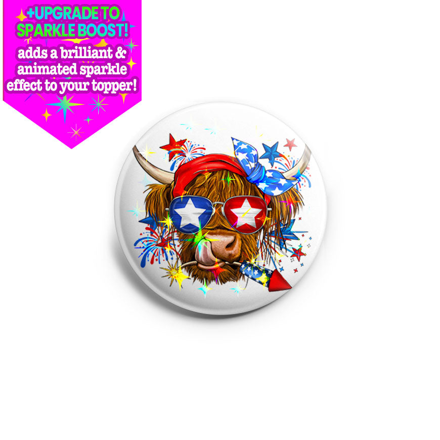 Firecracker Patriotic Cow Topper - - Topperswap