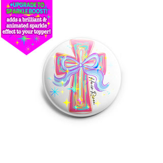 He Is Risen Watercolor Cross Topper