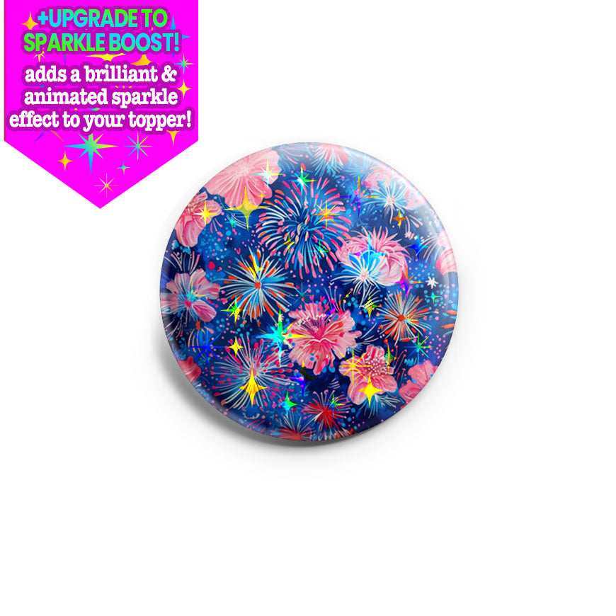 Independence Day Blossoms Watercolor Topper - - Topperswap