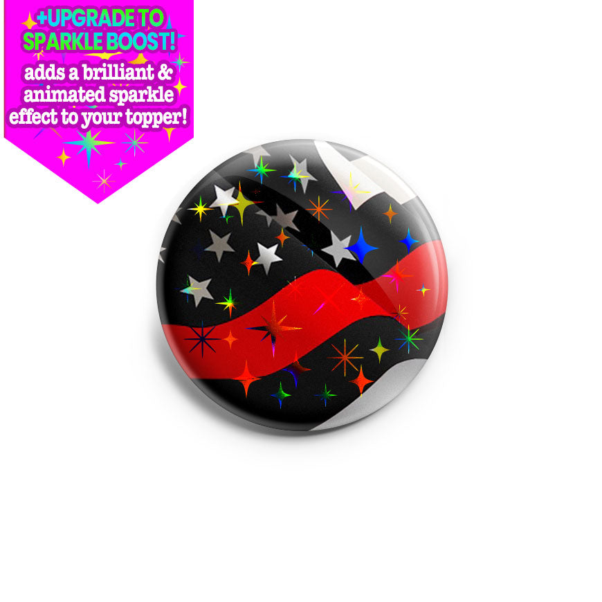 Beautiful Thin Red Line Badge of Courage Flag Topper - - Topperswap