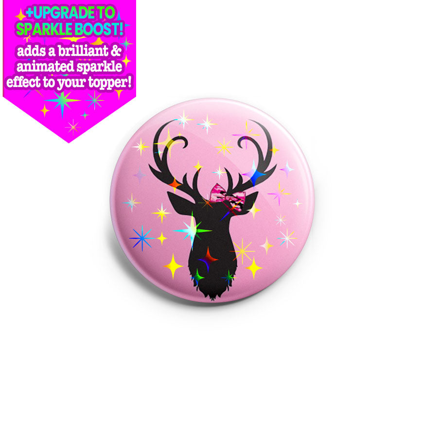 Cute Pink Camo Deer Silhouette Topper - - Topperswap