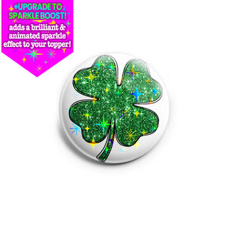 Glittering Green Clover Topper
