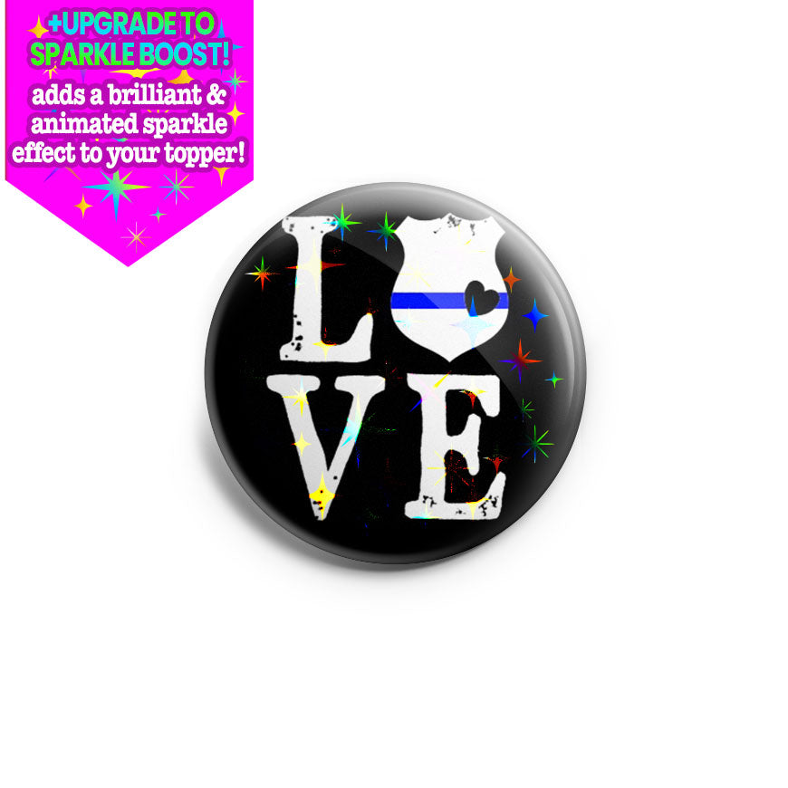 LOVE Thin Blue Line Emblem Topper - - Topperswap
