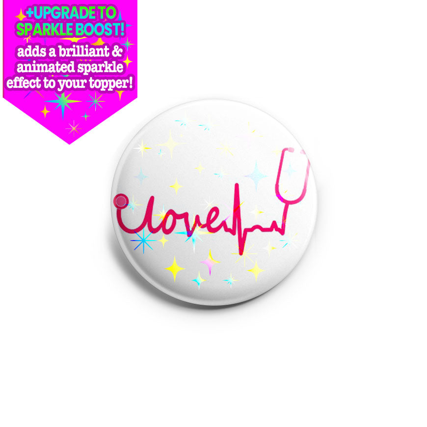 Nurse Love Stethoscope Topper - Make it Sparkle - Topperswap