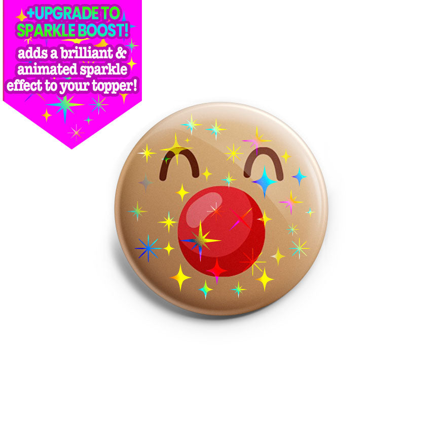 Jolly Reindeer Face Topper - Make it Sparkle - Topperswap