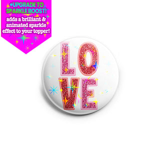Glittery LOVE Topper