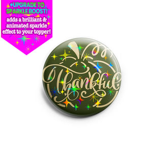 Scrolled Thankful Topper - Vault