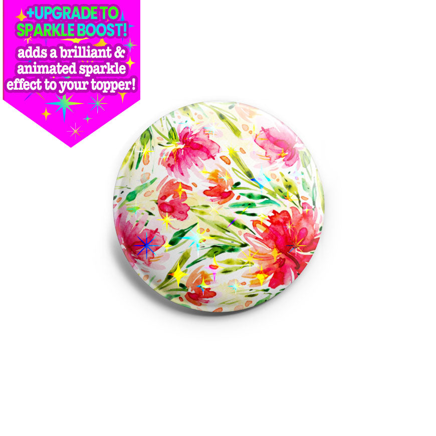 Crimson Bloom Watercolor Topper - - Topperswap