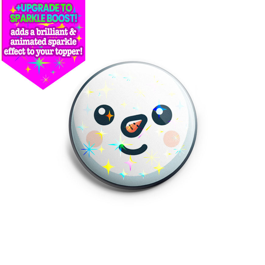 Badge-to-Snowman Face Topper - Make it Sparkle - Topperswap