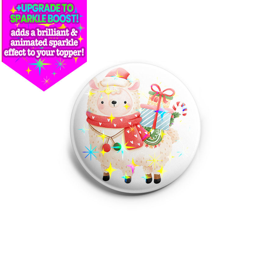 Santa Llama's Gift Ride Topper - Make it Sparkle! - Topperswap