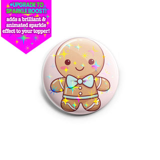 Kawaii Gingerbread Sparkle Topper