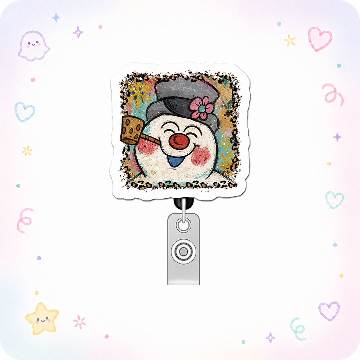 Frosty Flair Maestro Pop Topper Swapfinity Retractable ID Badge Reel - - Topperswap