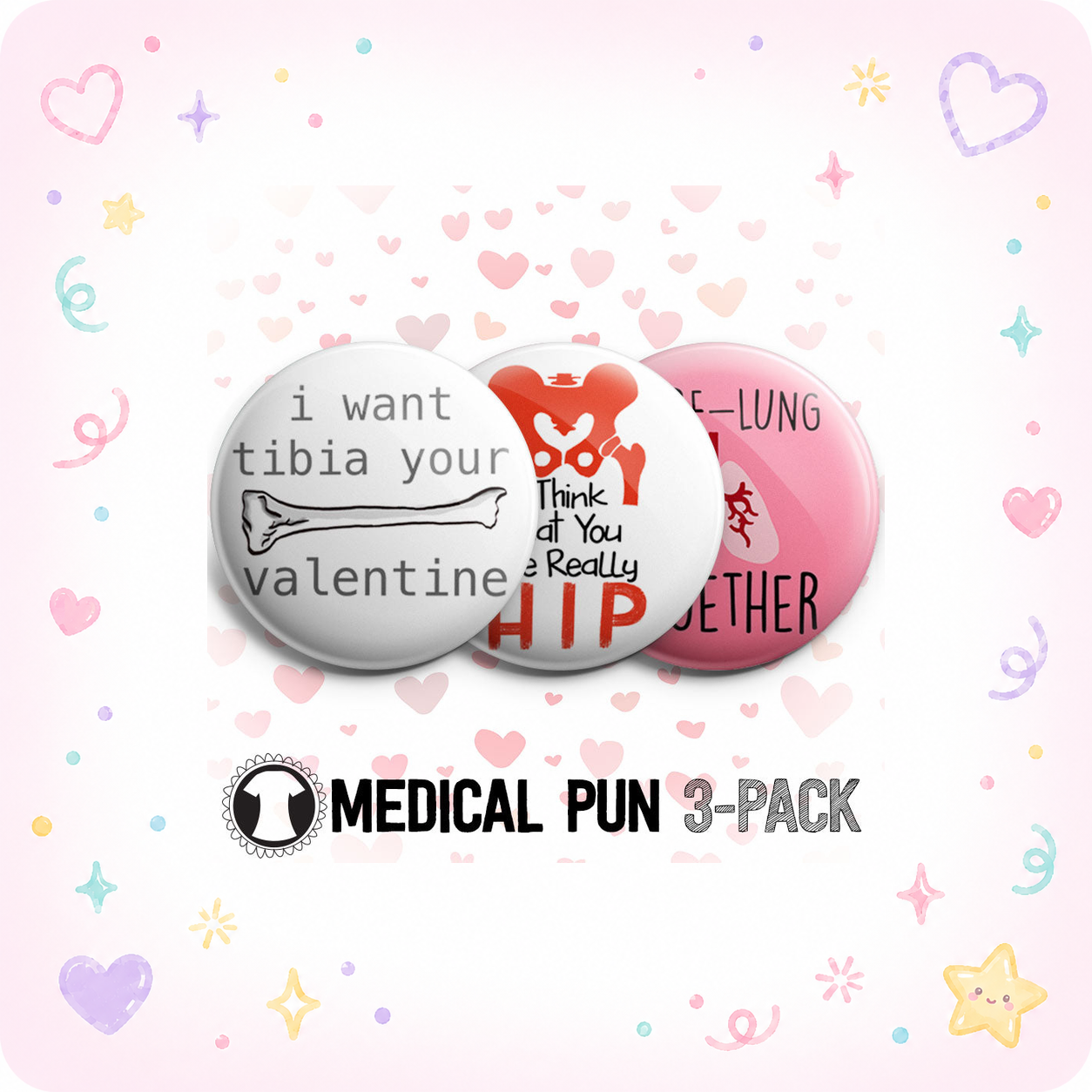 Medical Puns Valentine 3-Pack (Save 5%) - - Topperswap