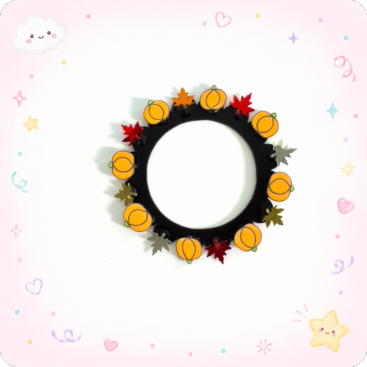 Autumn Fall Leaves & Pumpkins Swapfinity Swapper Frame - - Topperswap