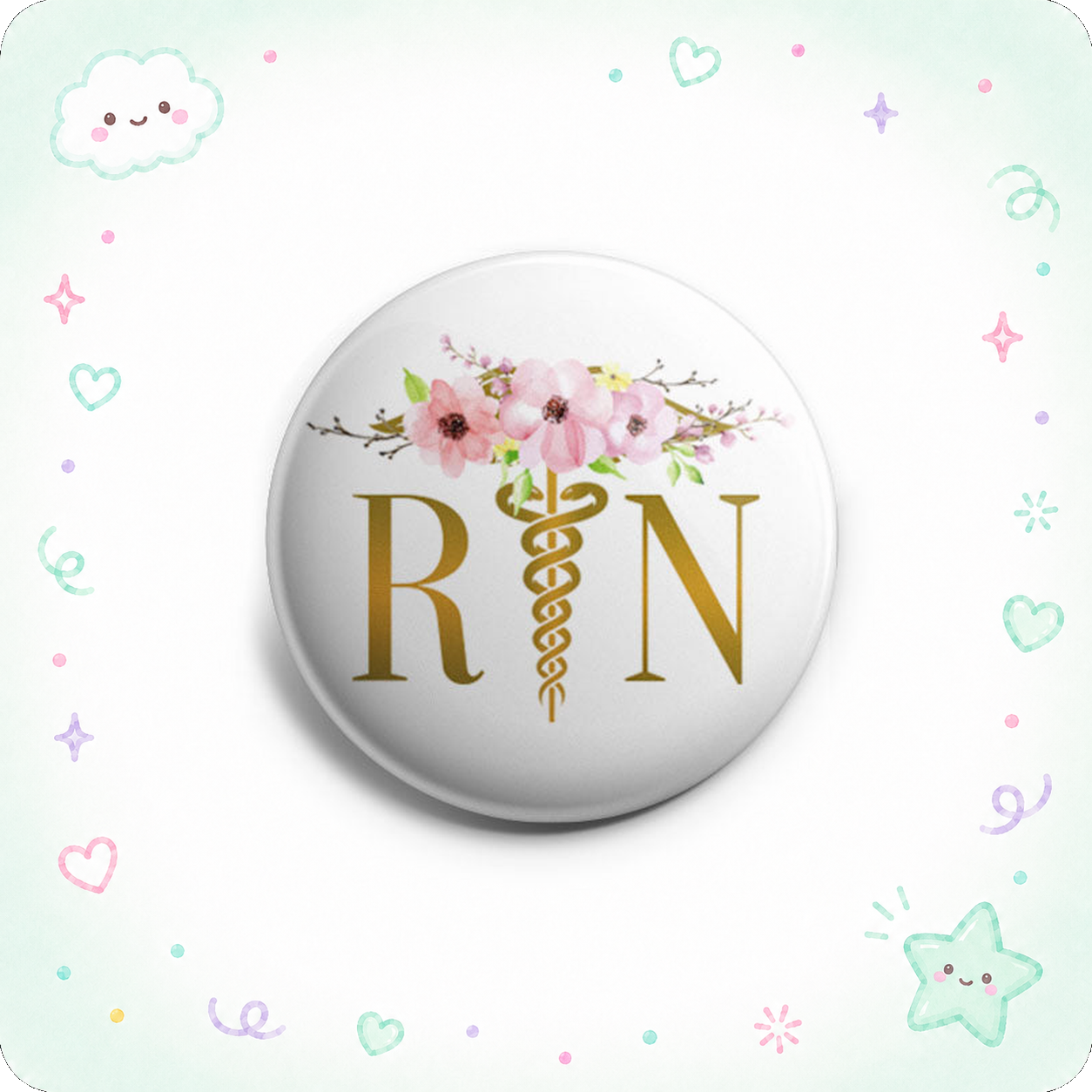 RN Caduceus & Flower Topper - - Topperswap