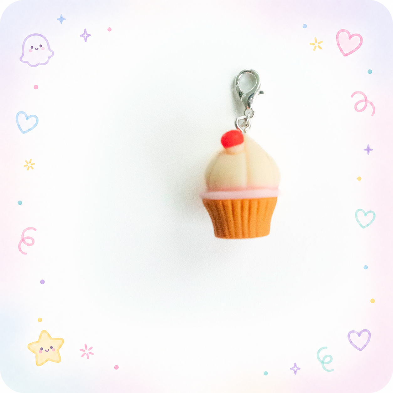 Cupcake Swirl Charm Badge Reel Add-on - - Topperswap