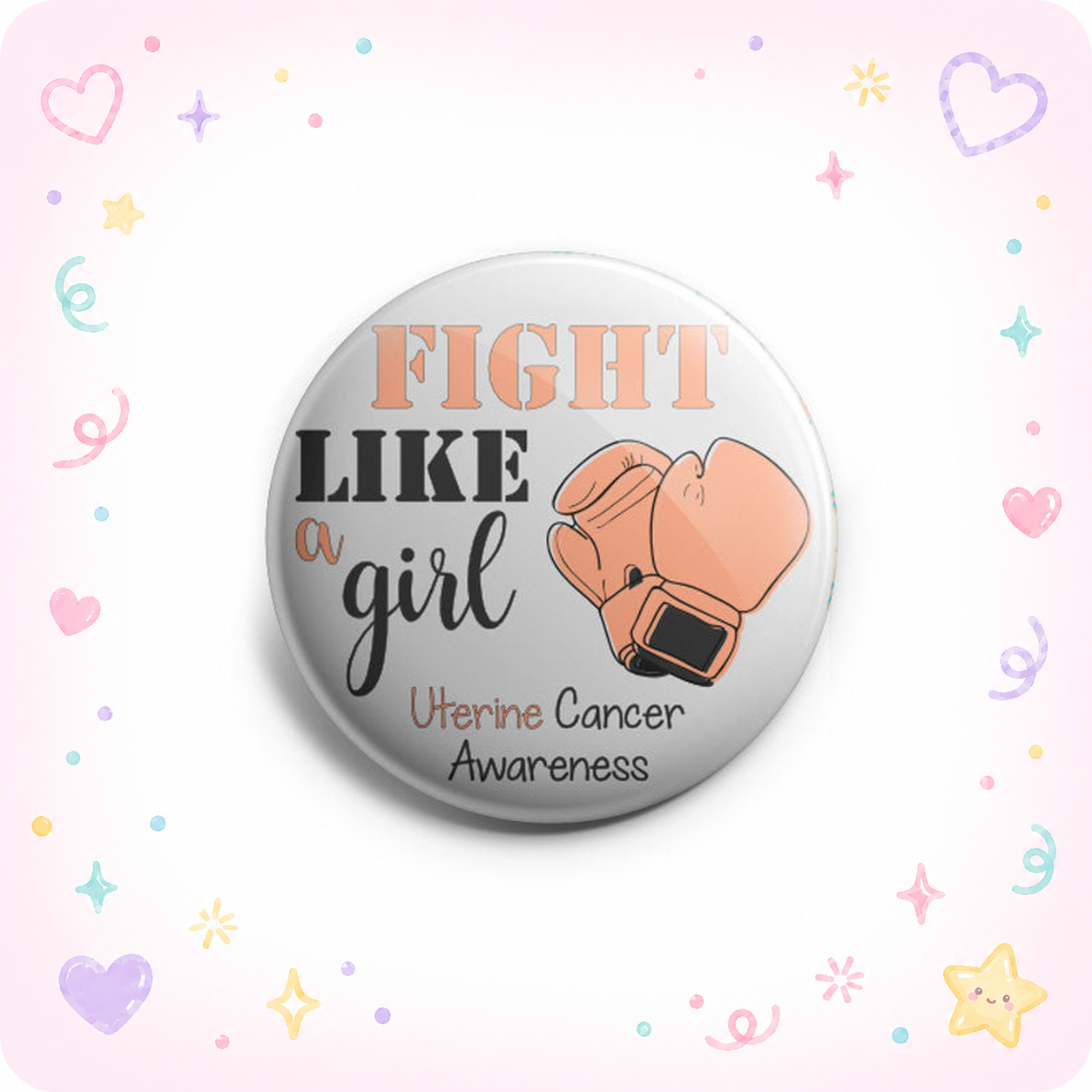 Fight Like A Girl For Uterine Cancer Topper - - Topperswap