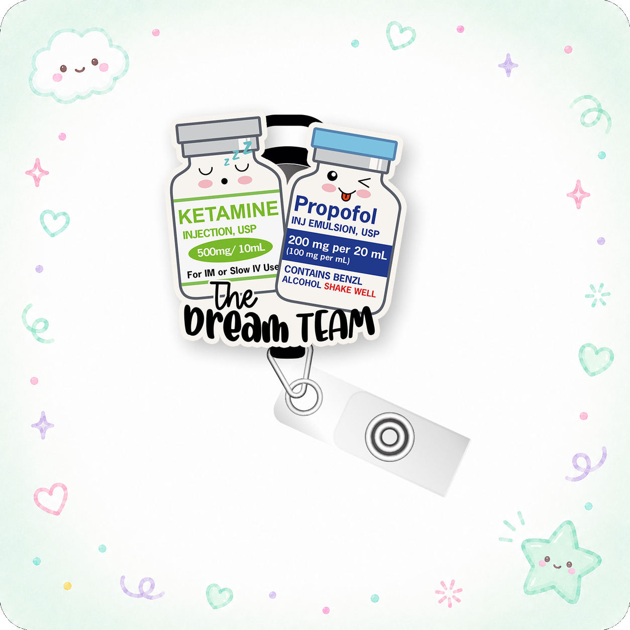 Anesthesia Alliance Pop Topper Swapfinity Retractable ID Badge Reel - - Topperswap
