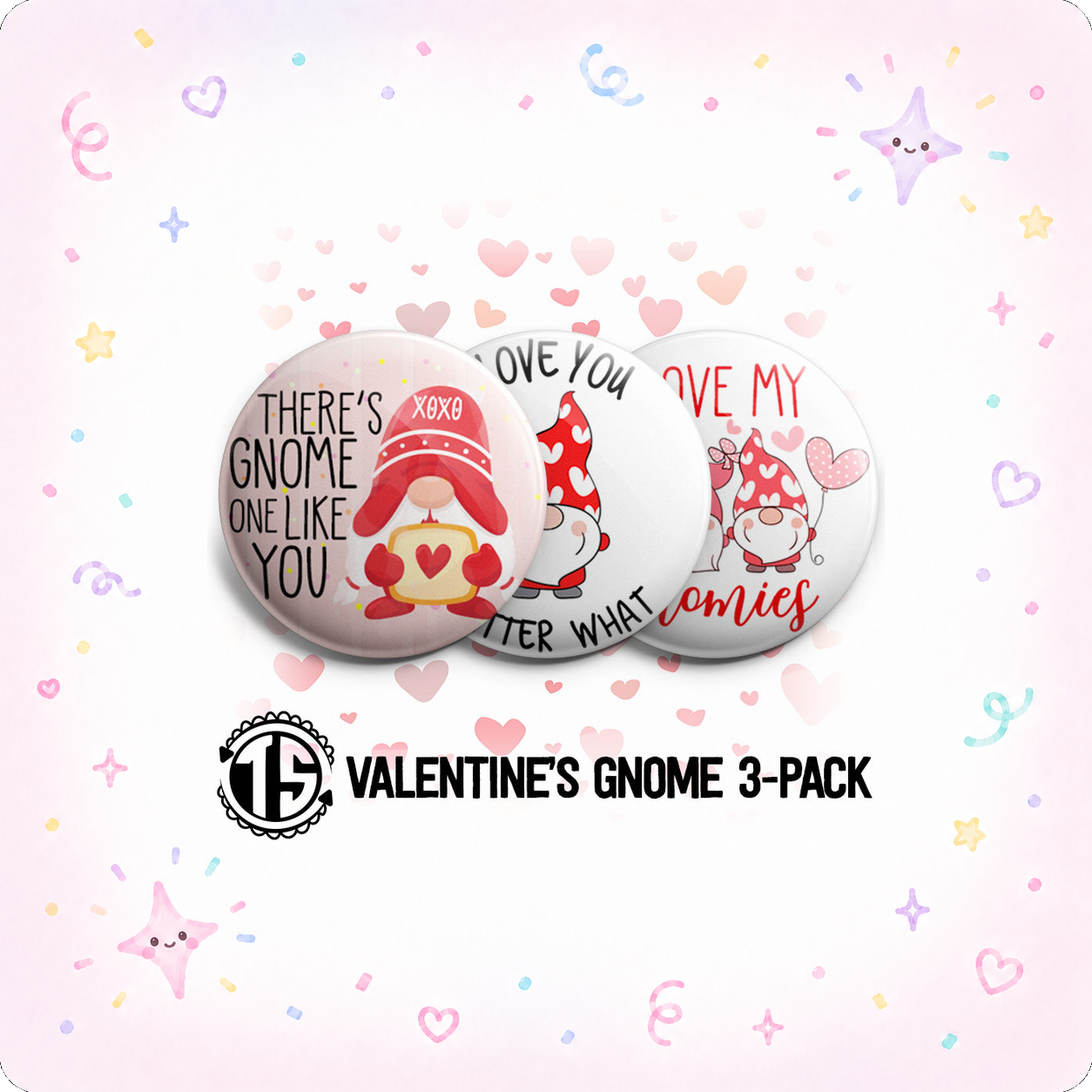 Valentine's Gnome 3-Pack (Save 5%) - - Topperswap