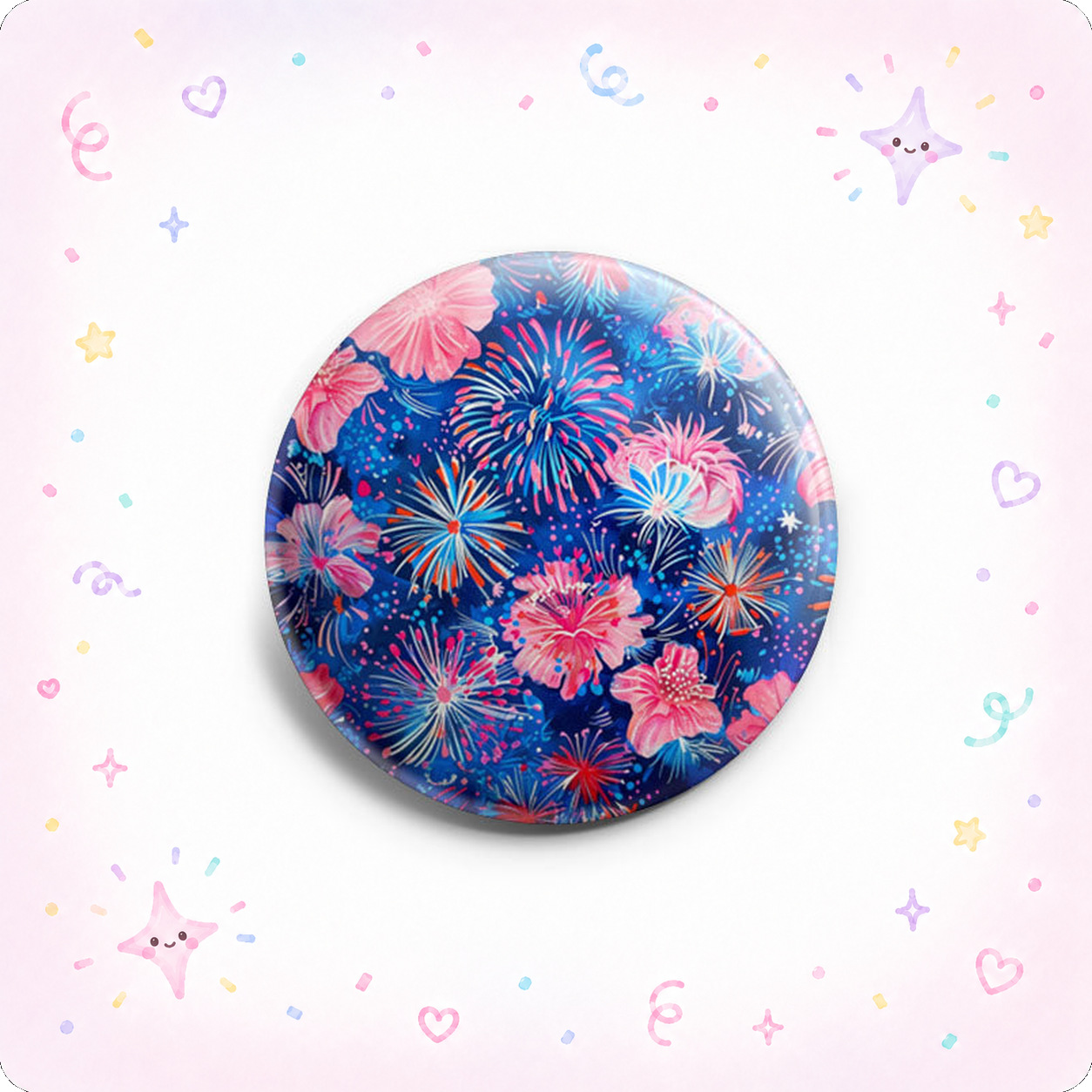 Independence Day Blossoms Watercolor Topper - - Topperswap