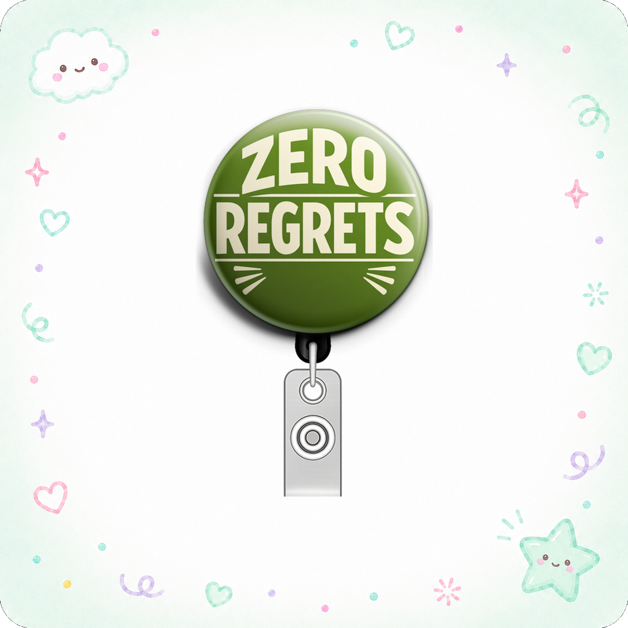 Zero Regrets Swapfinity Retractable ID Badge Reel - - Topperswap