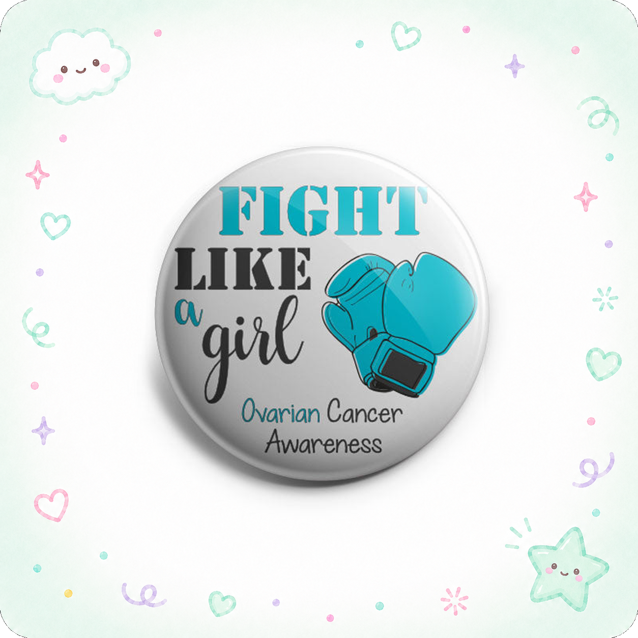 Fight Like A Girl For Ovarian Cancer Topper - - Topperswap