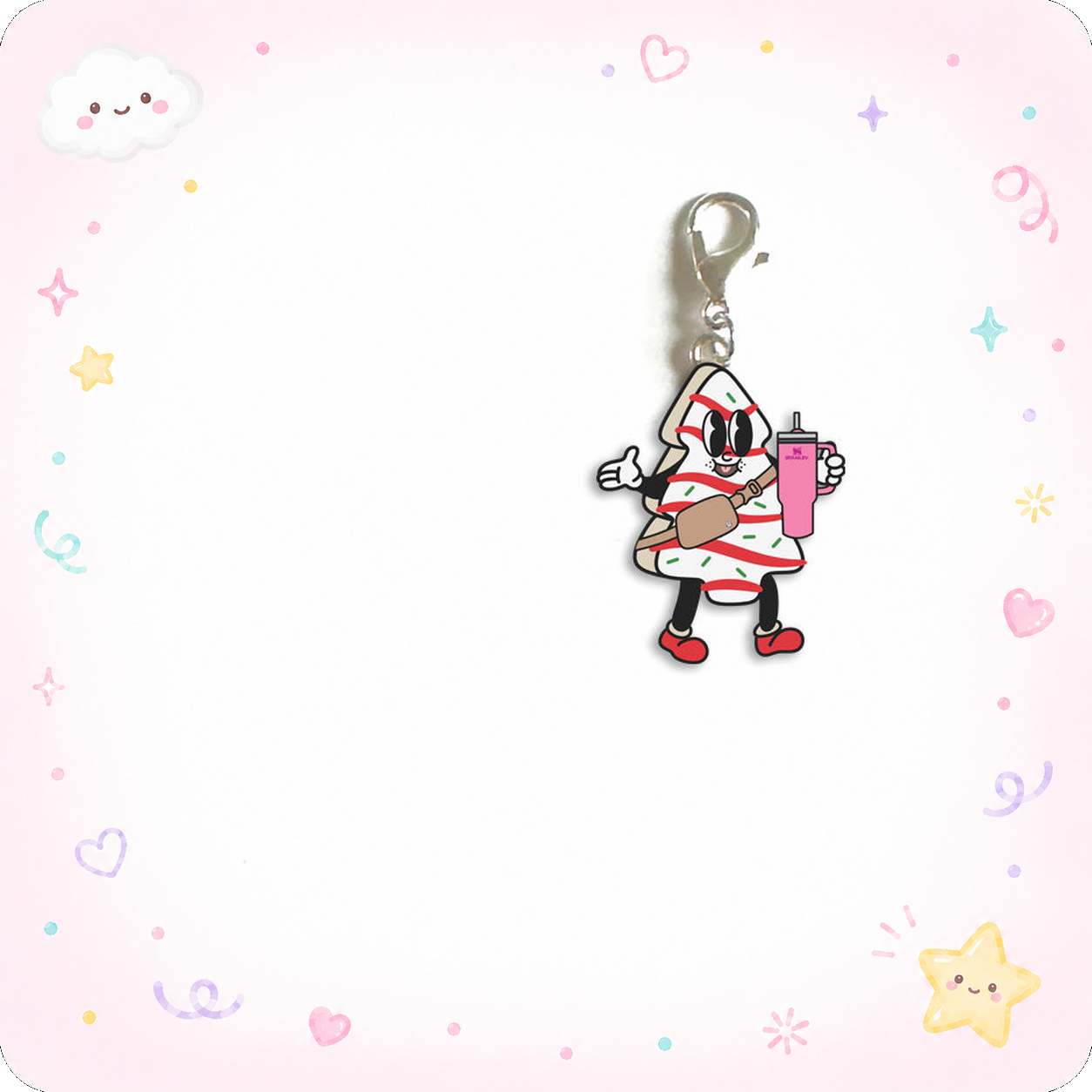 Snack Cake Character SwapShine Charm Swapfinity Badge Reel Add-on - - Topperswap