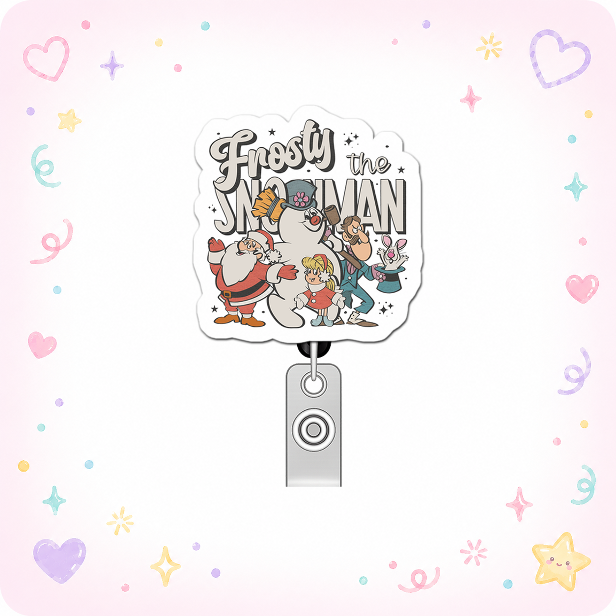 Frosty Fun Coordinator Pop Topper Swapfinity Retractable ID Badge Reel - - Topperswap