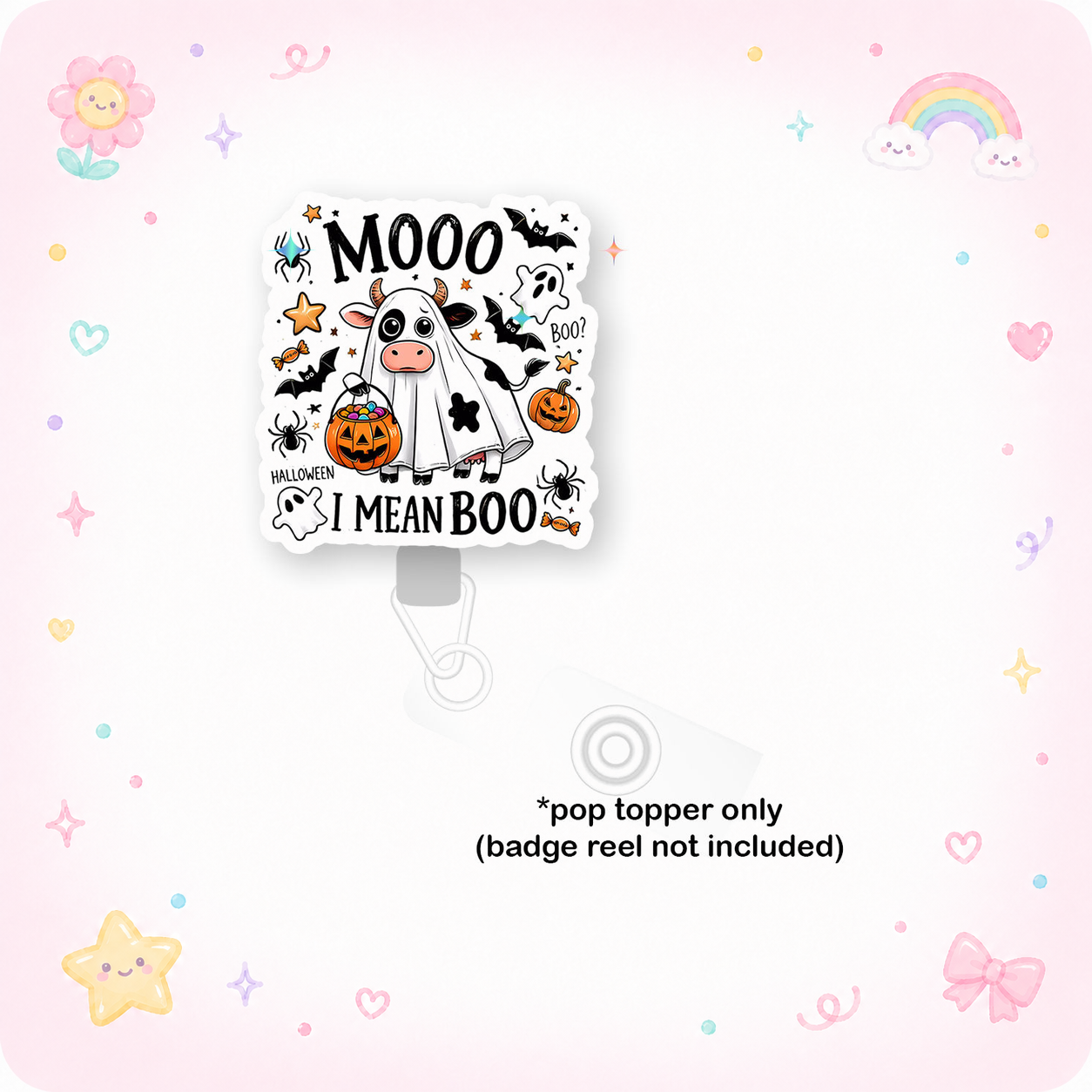 Mooo I Mean Boo Pop Topper - - Topperswap