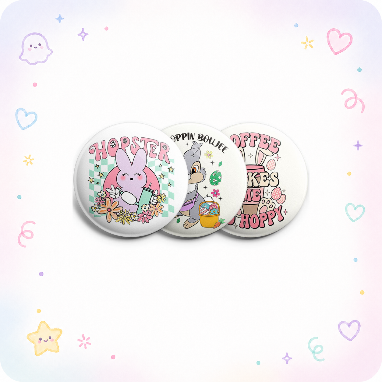 Pastel Bunny Topper 3-Pack - - Topperswap