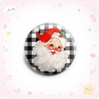 Classic Santa on Buffalo Plaid Topper