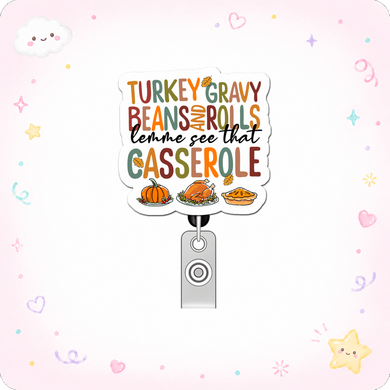 Casserole Commander Vibes Pop Topper Swapfinity Retractable ID Badge Reel - - Topperswap