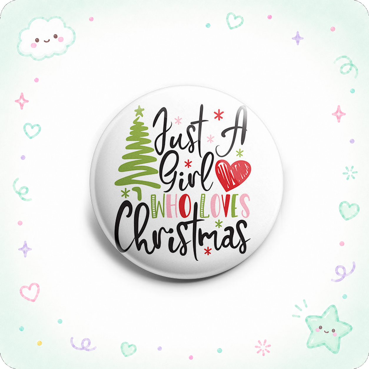 Girl Loves Christmas Topper - - Topperswap