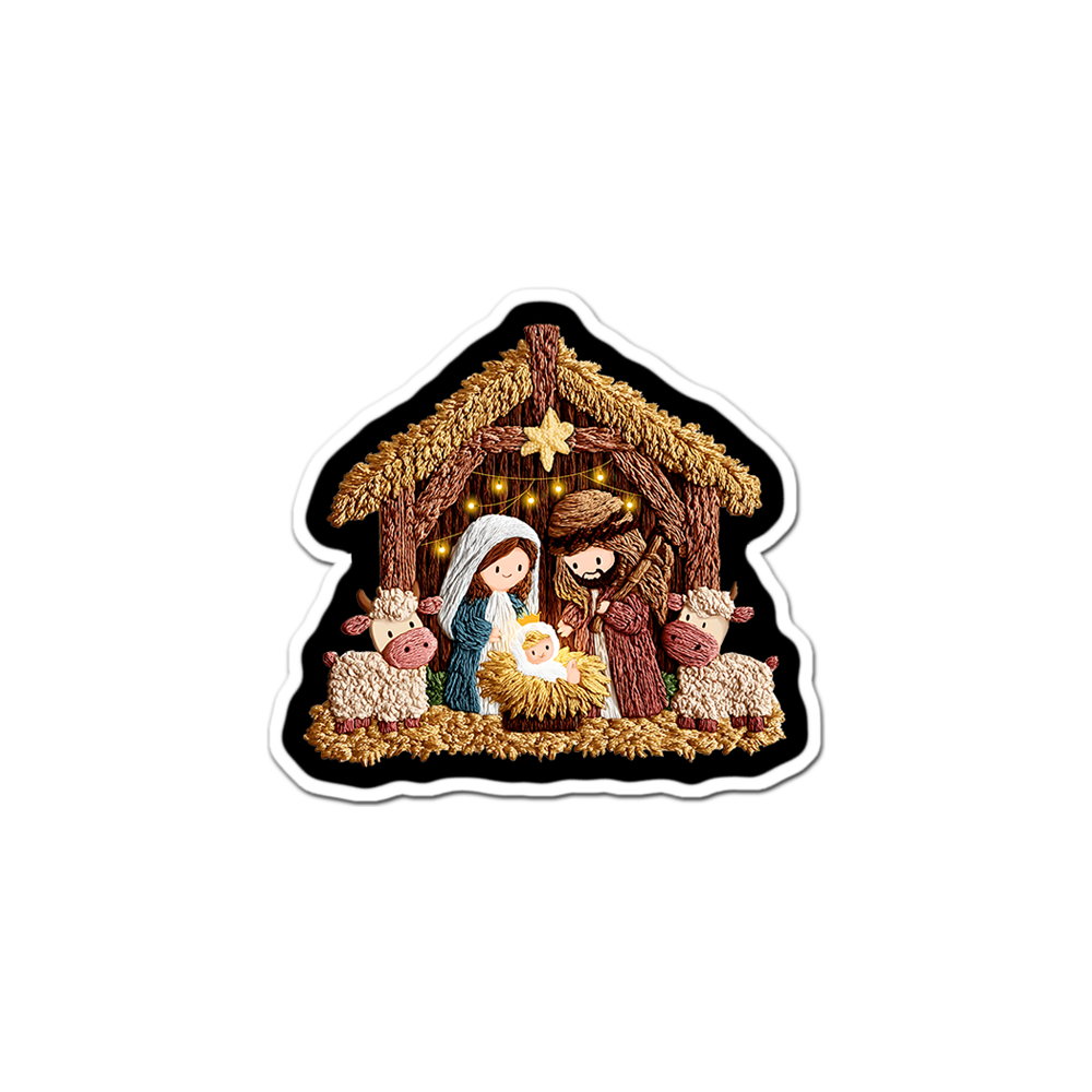 Nativity Scene Sage Sticker - - Topperswap
