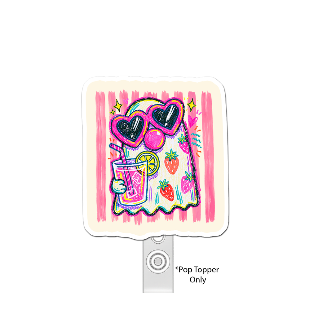 Strawberry Sippin' Specter Pop Topper