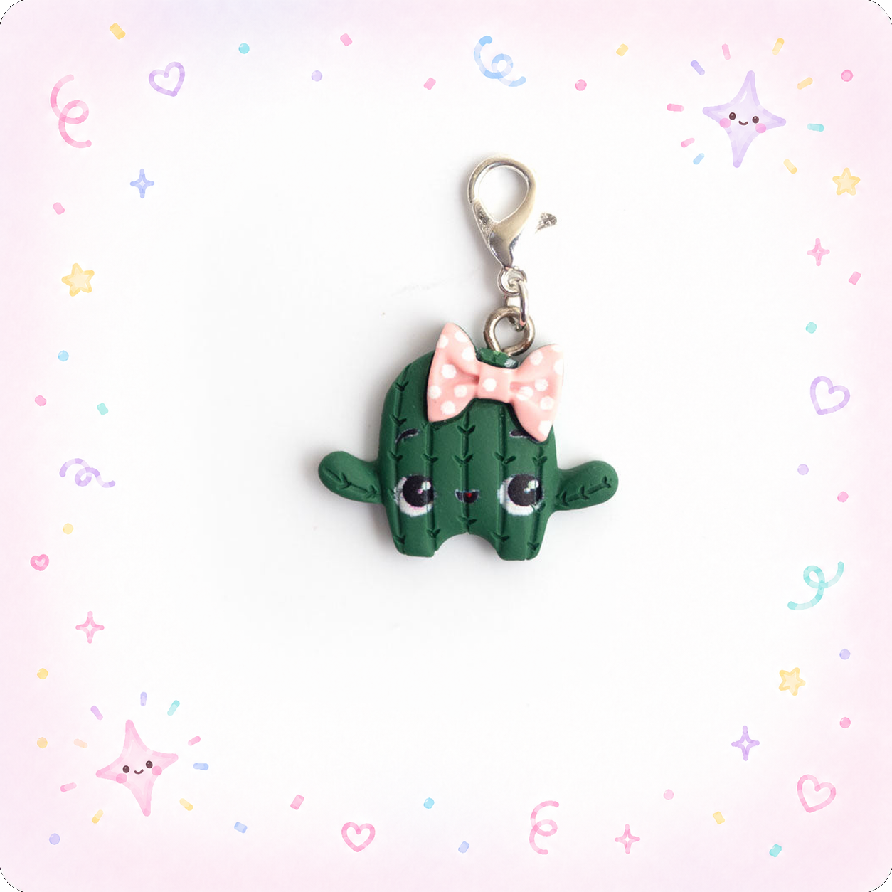 Mini Cactus Charm Badge Reel Add-on - - Topperswap
