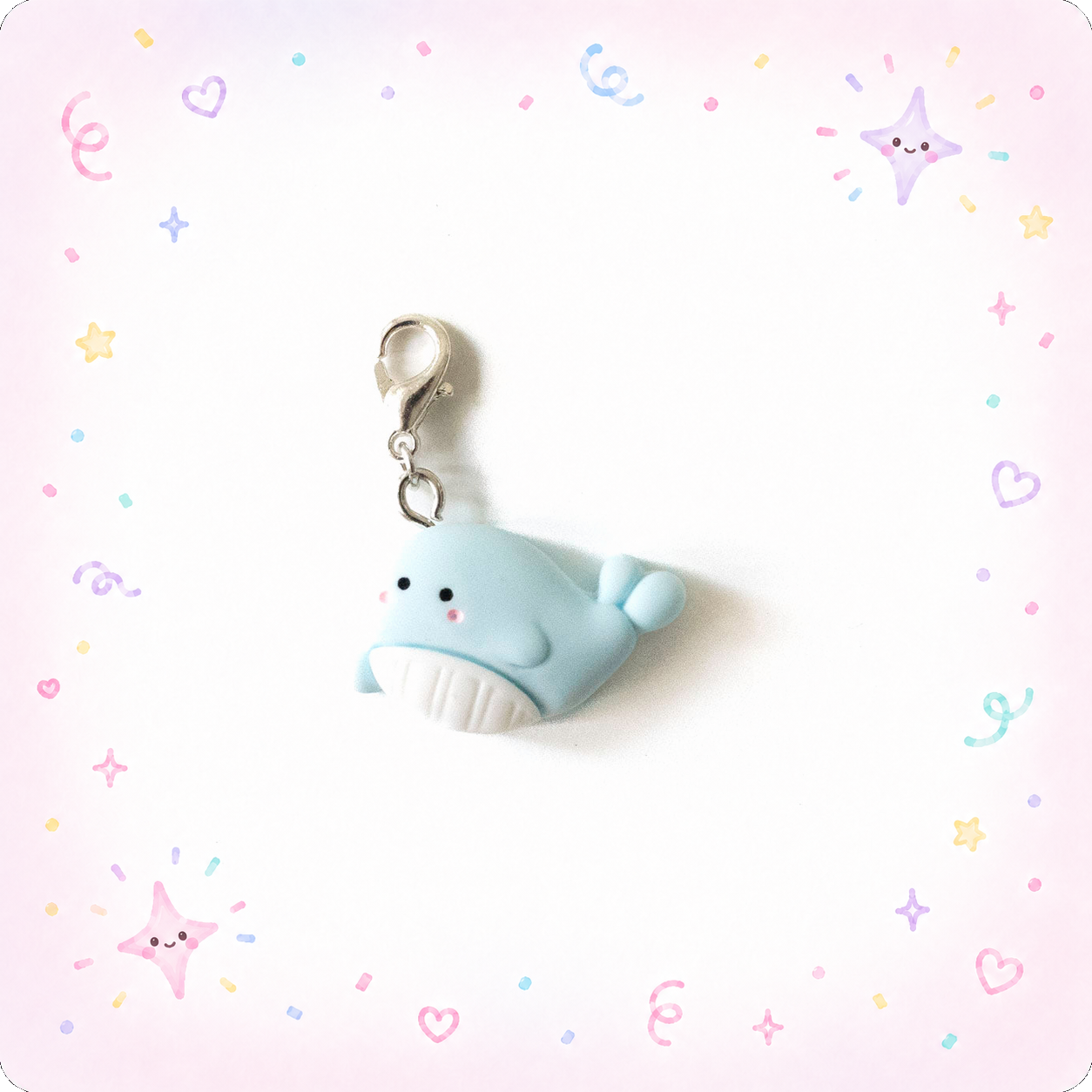Splashy Whale Charm Badge Reel Add-on - - Topperswap
