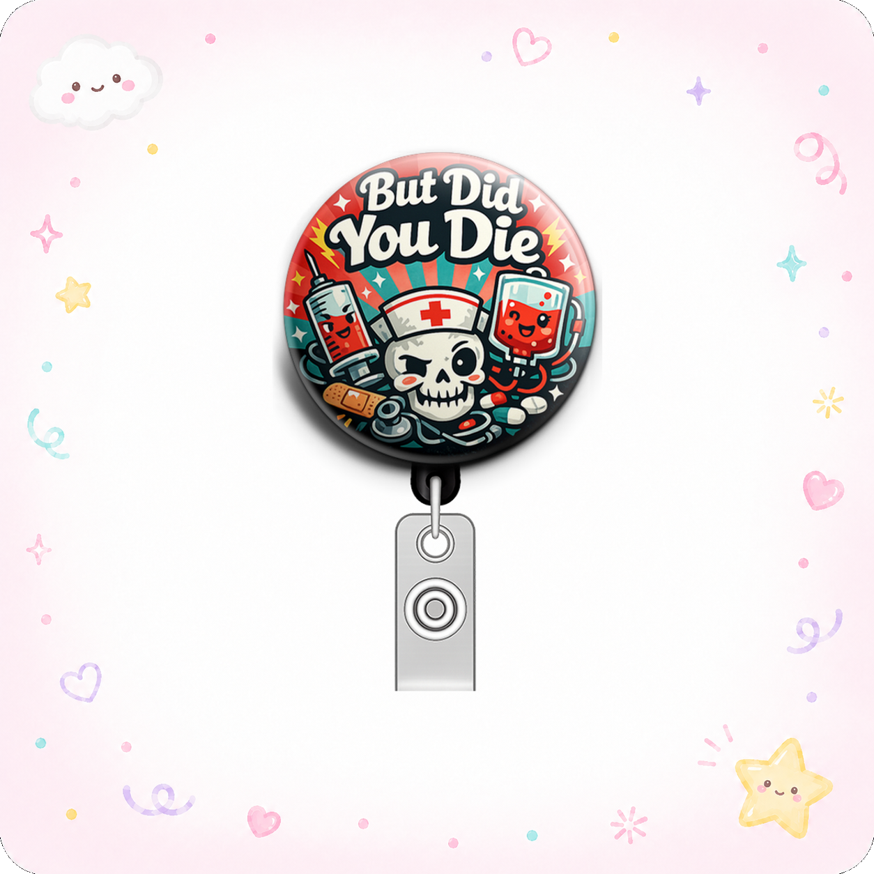 But Did You Die Swapfinity Retractable ID Badge Reel - - Topperswap