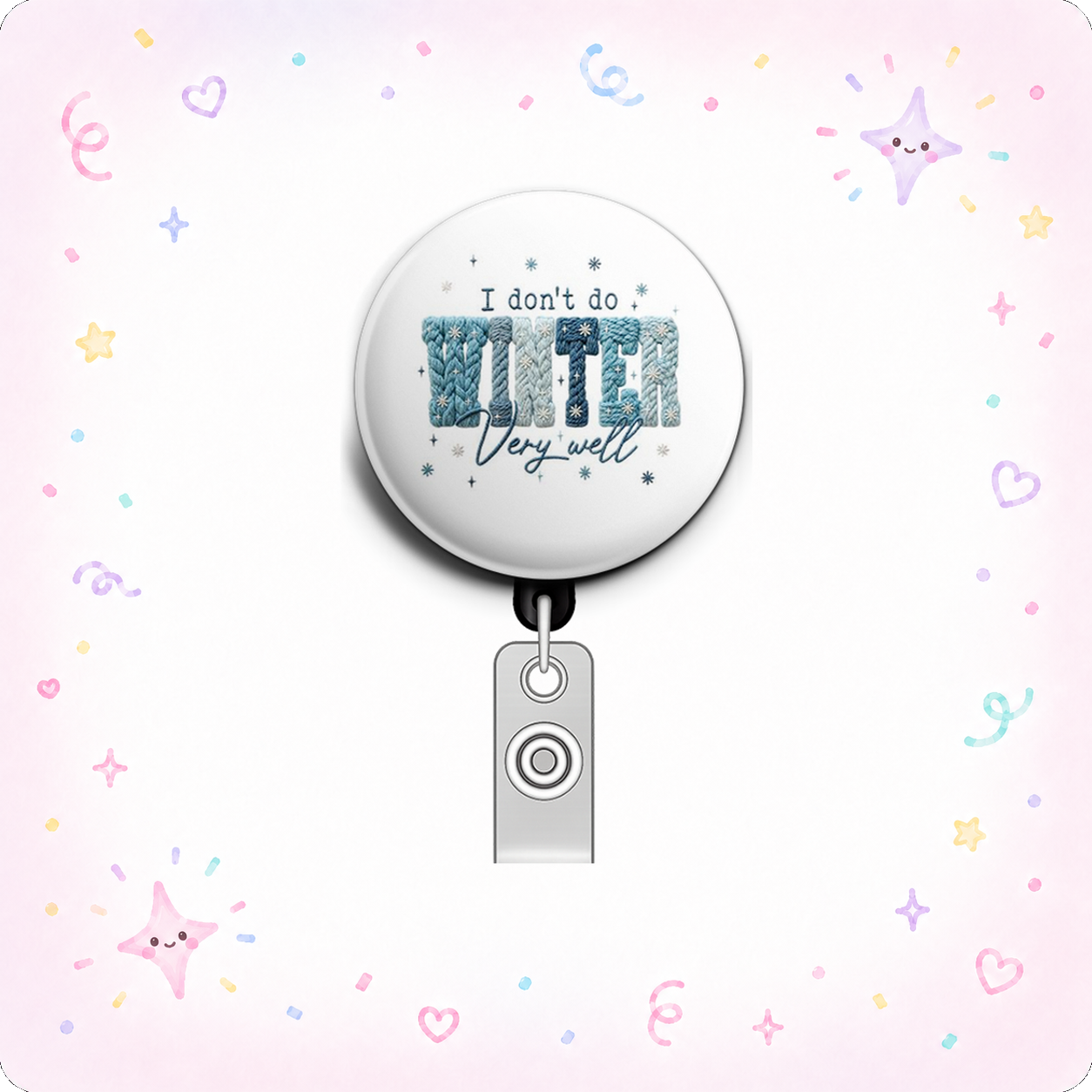Winter Woes Swapfinity Retractable ID Badge Reel - - Topperswap