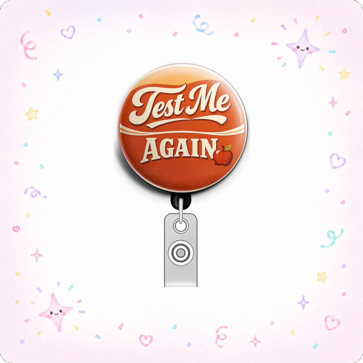 Test Me Again Swapfinity Retractable ID Badge Reel - - Topperswap