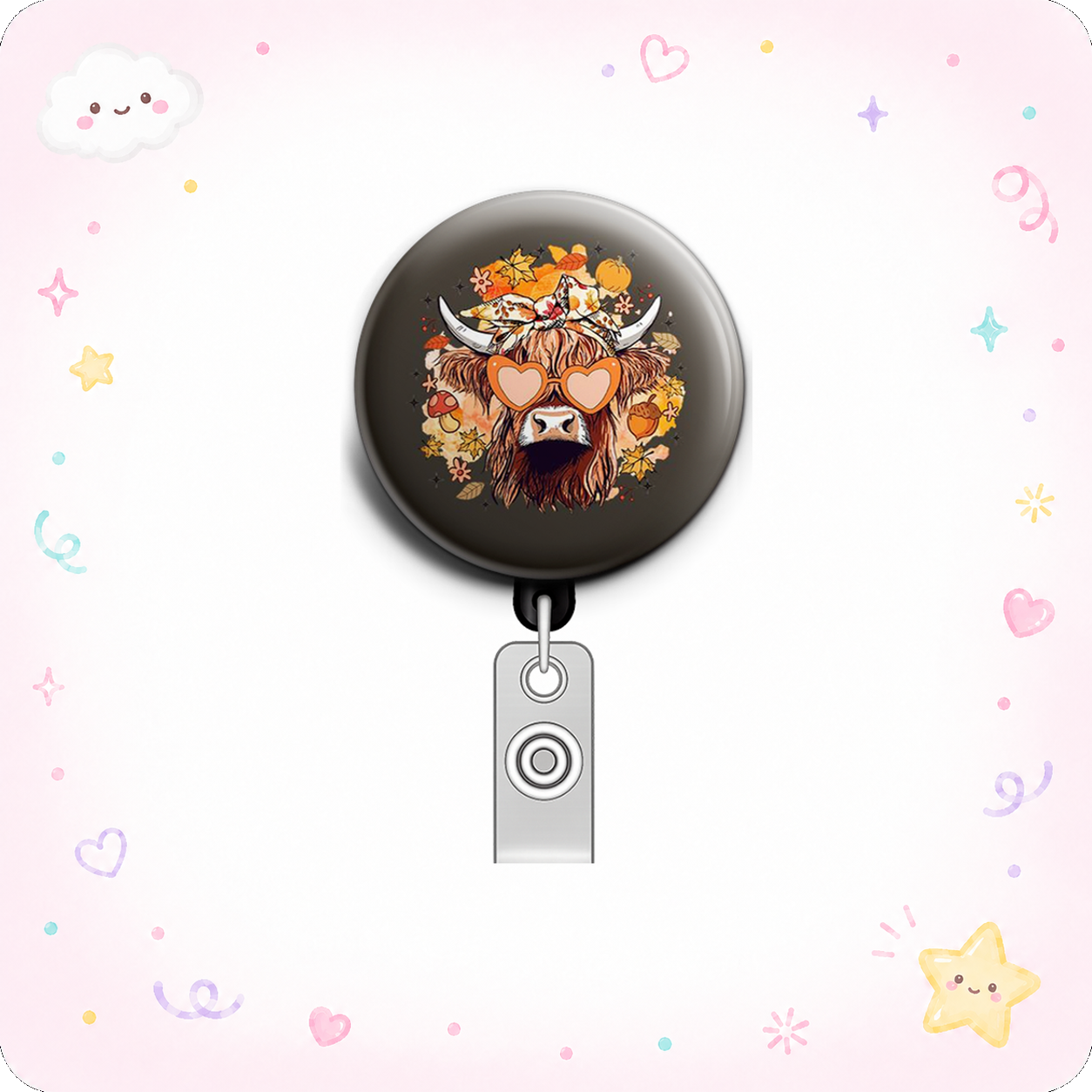 Autumn Vibes Swapfinity Retractable ID Badge Reel - - Topperswap