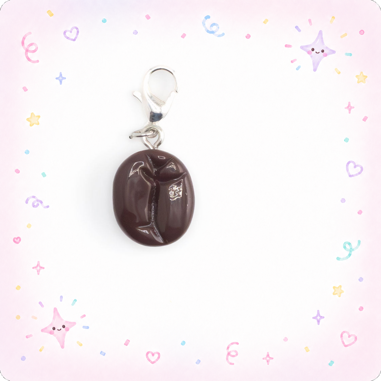 Coffee Bean Charm Swapfinity Badge Reel Add-on - - Topperswap